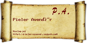 Pieler Avenár névjegykártya
